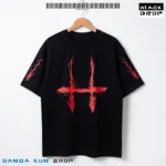 Jujutsu Kaisen Blood Curse Oversized T-shirt Premium Black Cotton Dropshoulder